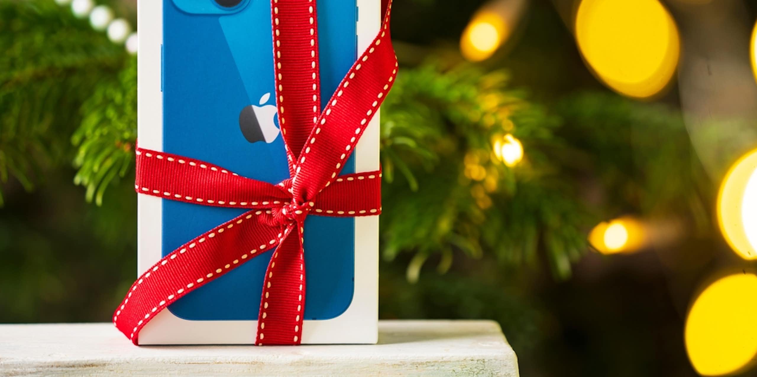 iphone emballé comme un cadeau de noël