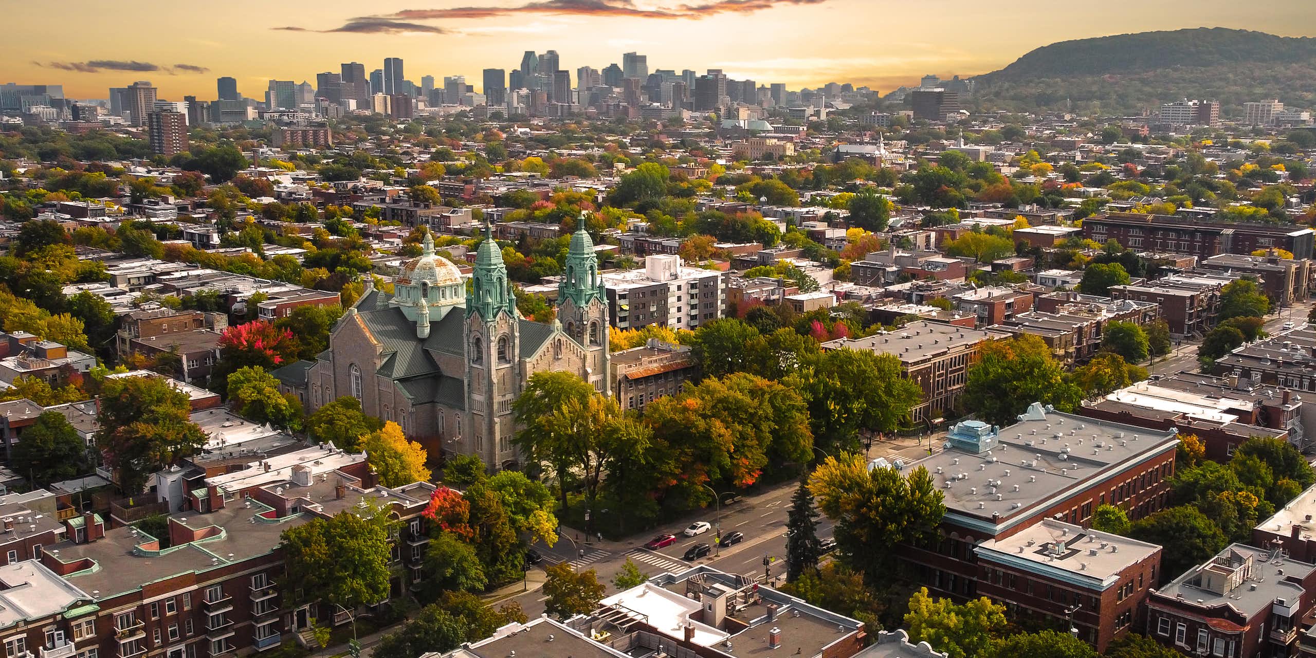 Vue aérienne de la ville de Montréal