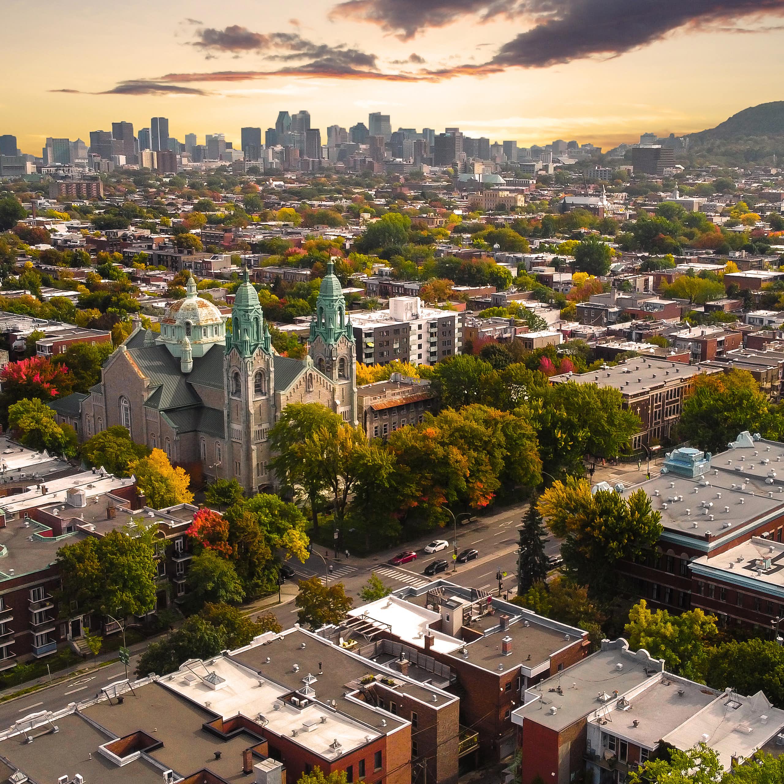 Vue aérienne de la ville de Montréal