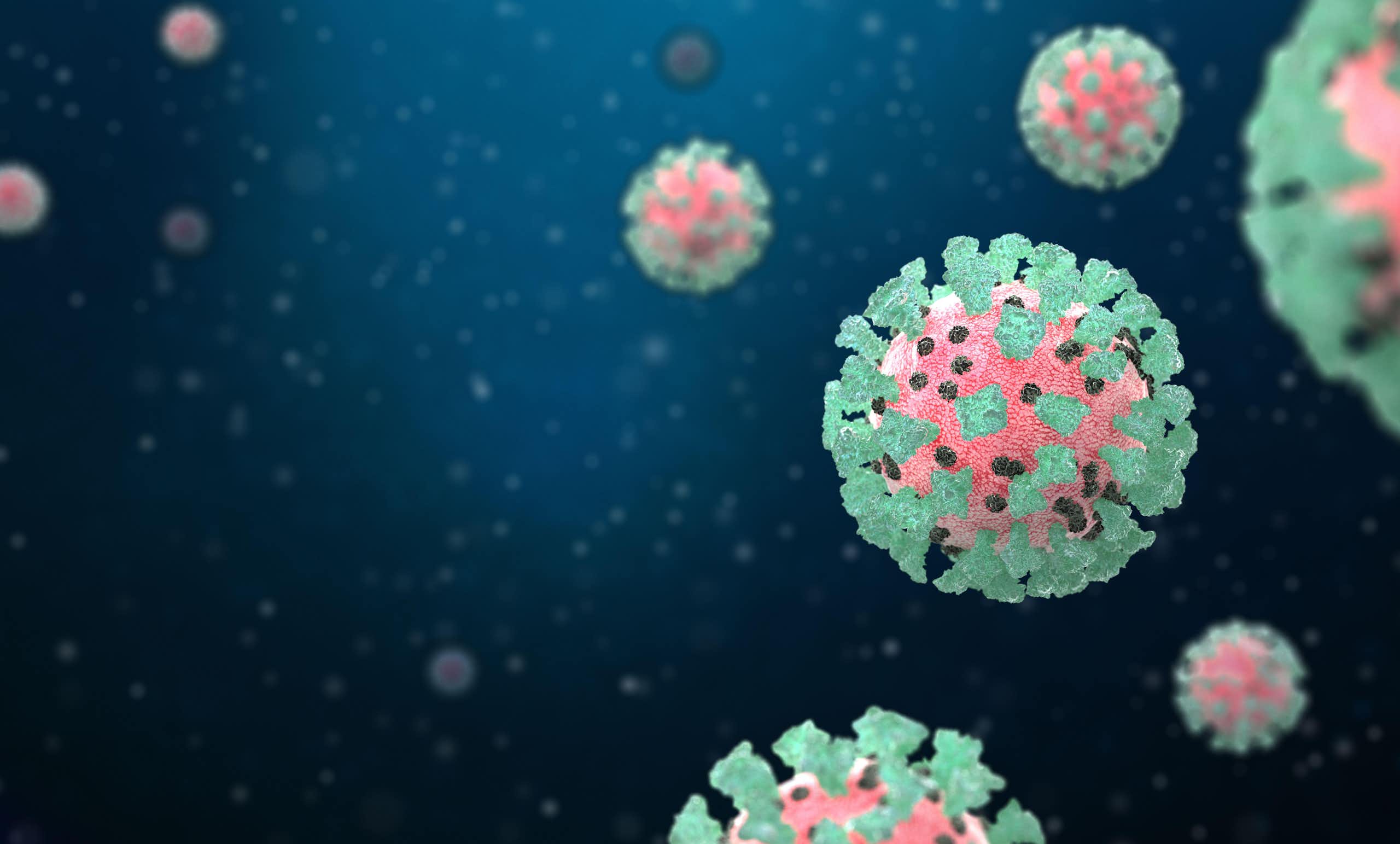 Graphic showing Sars-Cov-2, the virus that causes COVID-19.