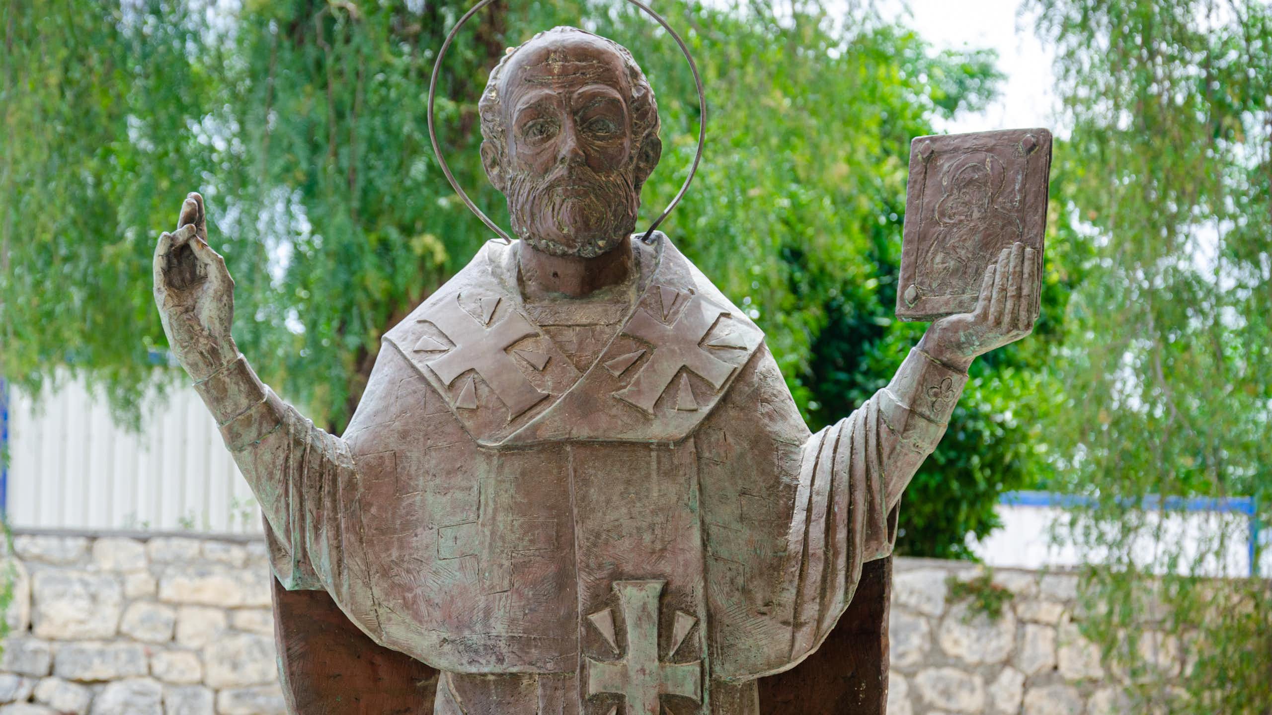 A statue of St Nicholas.