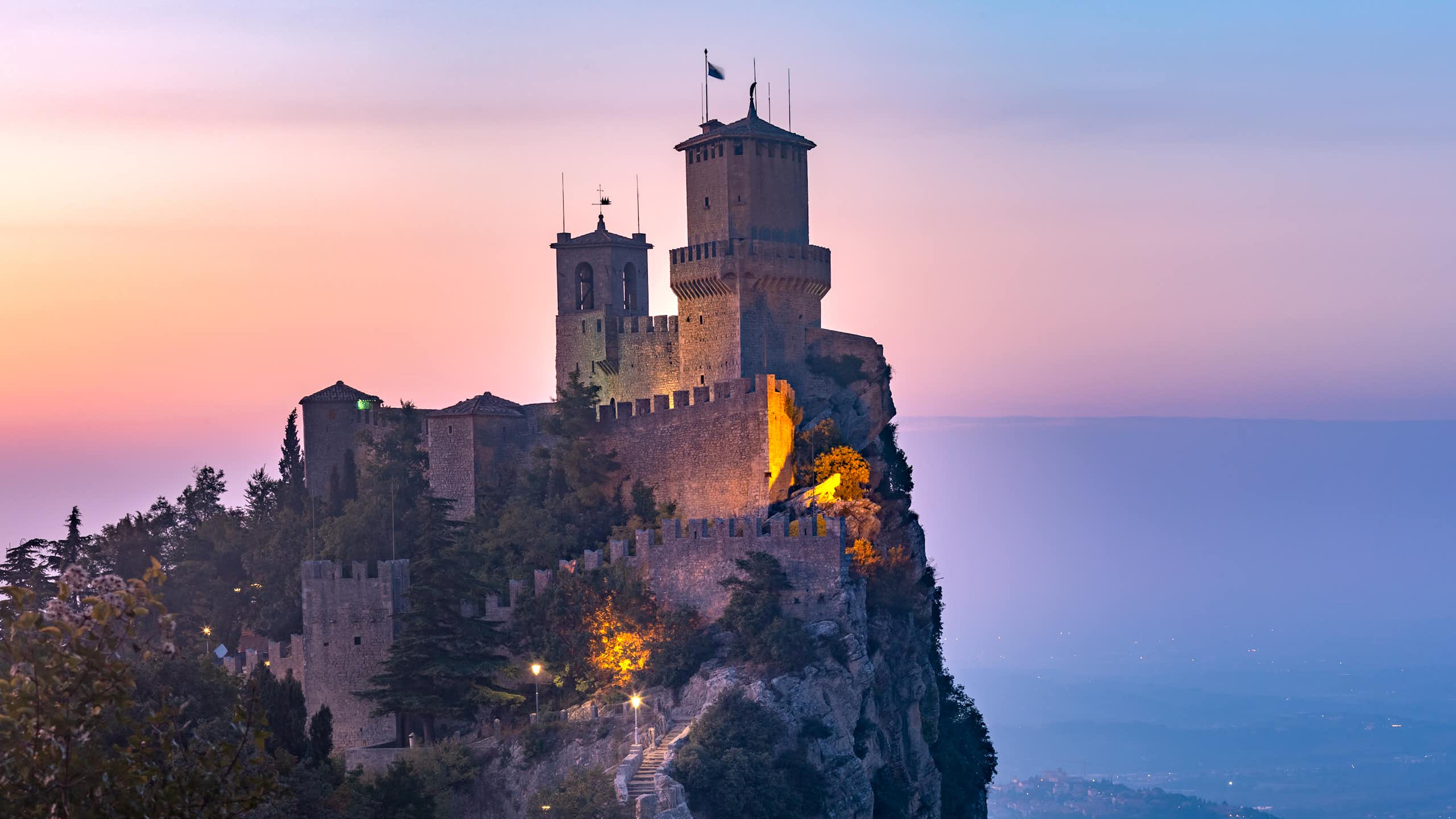 The view of a hillside in San Marino.